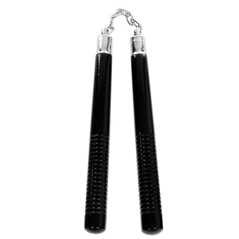 NUNCHAKU LEGNO MANICO RIGATO CON CATENA