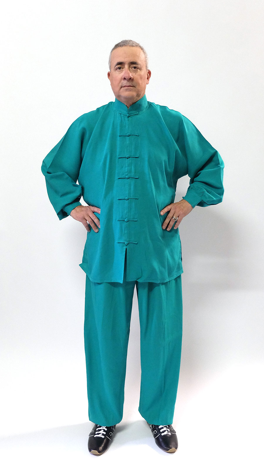 DIVISA WUSHU CHANG QUAN IN VISCOSA QUALITÀ SUPERIORE MANICHE CON POLSINO CHIUSO E PANTALONI CON ELASTICO - immagine 9