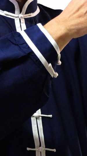 Alternative view of DIVISA WUSHU CHANG QUAN IN VISCOSA QUALITÀ SUPERIORE MANICHE CON POLSINO CHIUSO E PANTALONI CON ELASTICO