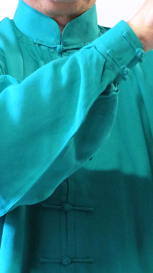 DIVISA WUSHU CHANG QUAN IN VISCOSA QUALITÀ SUPERIORE MANICHE CON POLSINO CHIUSO E PANTALONI CON ELASTICO - immagine 10
