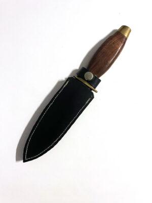 Alternative view of COLTELLO DA LANCIO IN ACCIAIO CON MANICO IN LEGNO E FODERO DA CINTURA LAMA 23,5CM